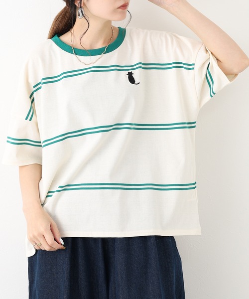 FUNALIVE(ファンアライブ)の「1point刺繍 5分袖Tシャツ(Tシャツ/カットソー・レディース・ホワイト系その他/ベージュ系その他2・L/M)」の22枚目の写真