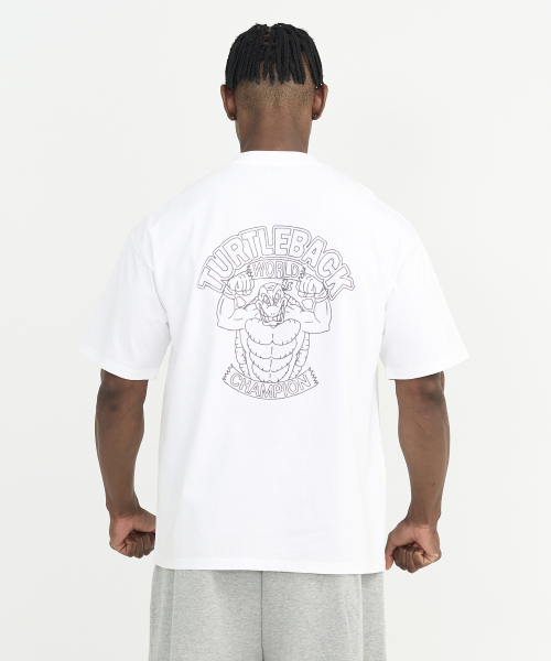 TURTLEBACK(タートルバック)の「CHAMPION バックロゴ ハードステッチ オーバーサイズ 半袖Tシャツ(Tシャツ/カットソー・メンズ・ホワイト・X-LARGE/XX-LARGE/LARGE/MEDIUM)」の3枚目の写真