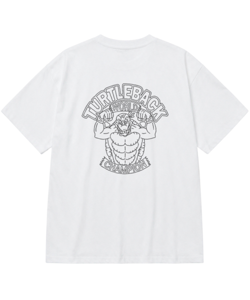TURTLEBACK(タートルバック)の「CHAMPION バックロゴ ハードステッチ オーバーサイズ 半袖Tシャツ(Tシャツ/カットソー・メンズ・ホワイト・X-LARGE/XX-LARGE/LARGE/MEDIUM)」の5枚目の写真