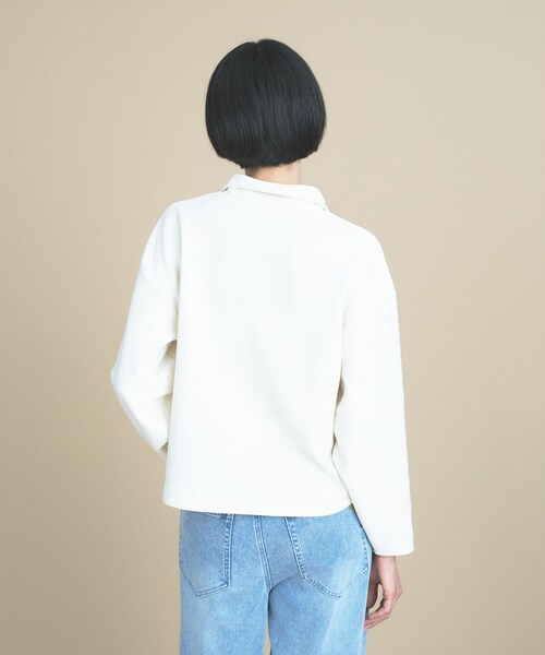 cloenc（クロエンス）の「SMOOTHKEEP ハーフジッププルオーバー【360°ストレッチ／セットアップ対応】（Tシャツ/カットソー・レディース・アイボリー/ブラウン系/ネイビー・02/00）」の14枚目の写真