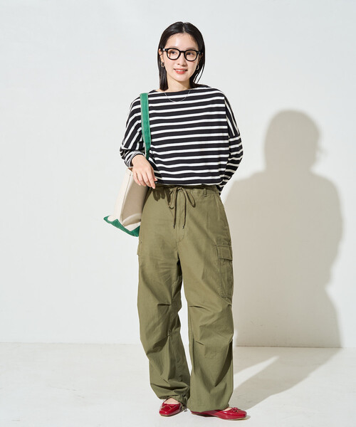 FREAK'S STORE(フリークスストア)の「\シリーズ累計41,000枚突破/限定展開 バスク ボーダー ロングスリーブ Tシャツ(Tシャツ/カットソー・レディース・ブラック/イエロー/ブラウン/ベージュ/オフホワイト/チャコールグレー/ライトピンク/グリーン・フリ-)」の16枚目の写真