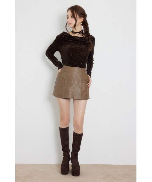 rienda（リエンダ）の「【AW先行アイテム】ドレープベロアトップス 秋服 冬服（Tシャツ/カットソー・レディース・ブラウン/アイボリー/ピンク・FREE）」の18枚目の写真