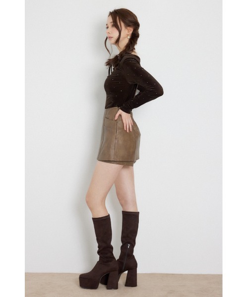 rienda（リエンダ）の「【AW先行アイテム】ドレープベロアトップス 秋服 冬服（Tシャツ/カットソー・レディース・ブラウン/アイボリー/ピンク・FREE）」の19枚目の写真