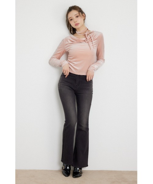 rienda（リエンダ）の「【AW先行アイテム】ドレープベロアトップス 秋服 冬服（Tシャツ/カットソー・レディース・ブラウン/アイボリー/ピンク・FREE）」の22枚目の写真