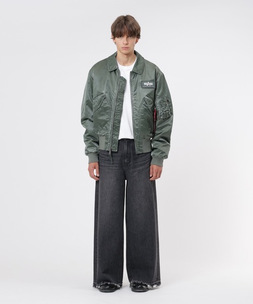 Alpha Industries（アルファインダストリーズ）の「Alpha Industries/アルファ インダストリーズ/CWU 45/P HERITAGE FIT FLIGHT JACKET (BATTLEWASH)/CWU 45/P ヘリテージフィット フライトジャケット バトルウォッシュ（ブルゾン・メンズ・セージグリーン/ブラック・M/S/XS/2XL/XL/L）」の12枚目の写真