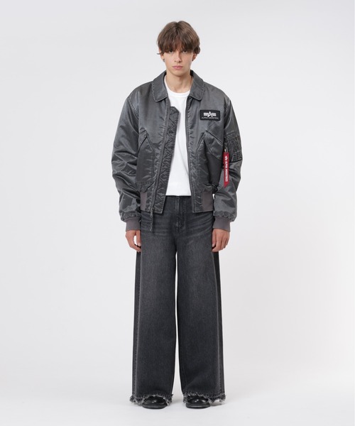 Alpha Industries（アルファインダストリーズ）の「Alpha Industries/アルファ インダストリーズ/CWU 45/P HERITAGE FIT FLIGHT JACKET (BATTLEWASH)/CWU 45/P ヘリテージフィット フライトジャケット バトルウォッシュ（ブルゾン・メンズ・セージグリーン/ブラック・M/S/XS/2XL/XL/L）」の7枚目の写真