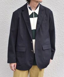 ウール混 ツイル ブレザー ジャケット◇