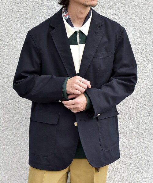 SHIPS any(シップス エニィ)の「ウール混 ツイル ブレザー ジャケット◇(テーラードジャケット・メンズ・ネイビー・LARGE/MEDIUM/SMALL/X-LARGE)」の5枚目の写真