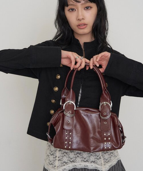 WHO'S WHO gallery(フーズフーギャラリー)の「【WEB限定】ダブルバックルミニボストンバッグ(ボストンバッグ・レディース・ブラック/ダークブラウン/オフホワイト・FREE)」の17枚目の写真