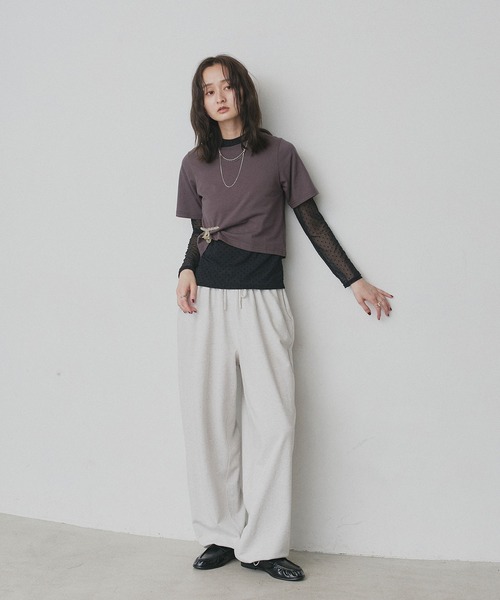 ad thie(アドティエ)の「プチ ハイネック ドット シアートップス(Tシャツ/カットソー・レディース・オフホワイト/ブラック・FREE)」の16枚目の写真
