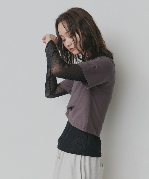 ad thie(アドティエ)の「プチ ハイネック ドット シアートップス(Tシャツ/カットソー・レディース・オフホワイト/ブラック・FREE)」の18枚目の写真