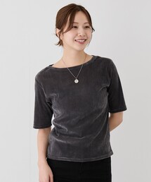 Jayro（ジャイロ）の「シアーベロア５分袖Tシャツ（Tシャツ/カットソー）」
