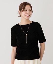 Jayro（ジャイロ）の「シアーベロア5分袖Tシャツ（Tシャツ/カットソー）」