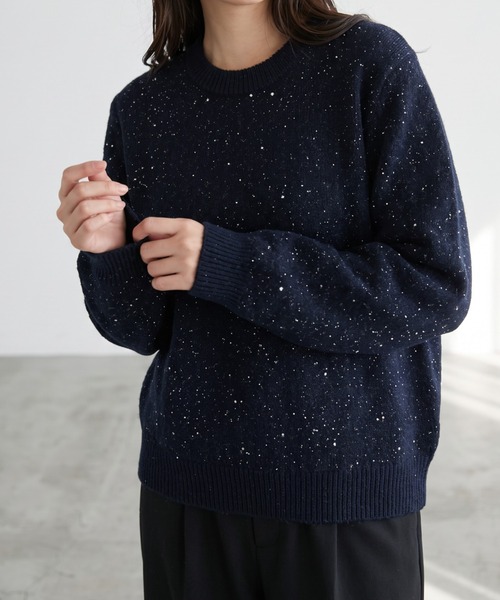 umune（ウムネ）の「着回し力抜群のベーシックなデザイン♪大人可愛いニットセーター（ニット/セーター・レディース・ブラウン/ベージュ/ブラック・FREE）」の2枚目の写真
