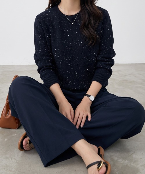 umune（ウムネ）の「着回し力抜群のベーシックなデザイン♪大人可愛いニットセーター（ニット/セーター・レディース・ブラウン/ベージュ/ブラック・FREE）」の16枚目の写真