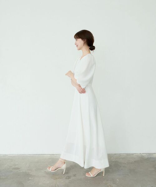 cle blatt(クレブラット)の「パフスリーブパネルドレス(ワンピース・レディース・ブラック/オフホワイト・SMALL/MEDIUM)」の10枚目の写真