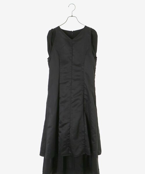 cle blatt(クレブラット)の「パフスリーブパネルドレス(ワンピース・レディース・ブラック/オフホワイト・SMALL/MEDIUM)」の5枚目の写真
