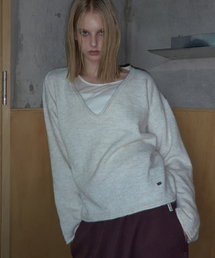 Deep V-Neck Knit Ivory