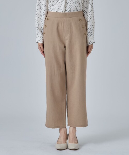 SHOO・LA・RUE(シューラルー)の「【S-LL/洗濯機可】ボタンがアクセント ストレートクロップドパンツ(その他パンツ・レディース・ブラック/ネイビー/ベージュ・04/03/02/01)」の16枚目の写真
