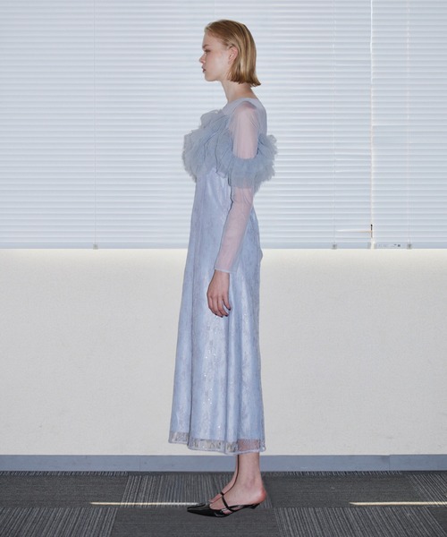 ANDRESD（アンドレスド）の「チュールスパークルドレス / TULLE SPARKLE DRESS（ドレス・レディース・ブラウン/イエロー/ライトグレー・L/M/S）」の5枚目の写真