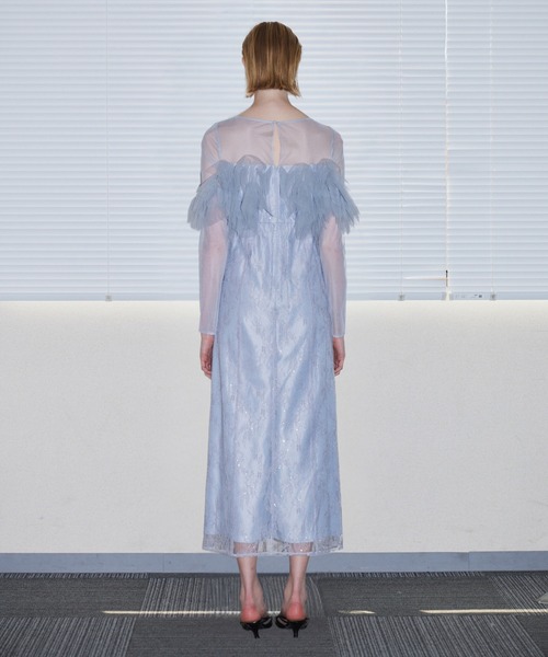 ANDRESD（アンドレスド）の「チュールスパークルドレス / TULLE SPARKLE DRESS（ドレス・レディース・ブラウン/イエロー/ライトグレー・L/M/S）」の6枚目の写真