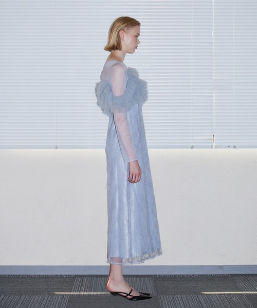 ANDRESD（アンドレスド）の「チュールスパークルドレス / TULLE SPARKLE DRESS（ドレス・レディース・ブラウン/イエロー/ライトグレー・L/M/S）」の7枚目の写真