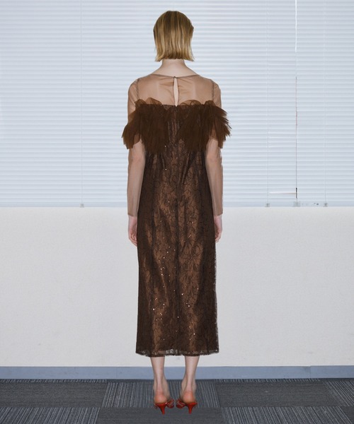 ANDRESD（アンドレスド）の「チュールスパークルドレス / TULLE SPARKLE DRESS（ドレス・レディース・ブラウン/イエロー/ライトグレー・L/M/S）」の16枚目の写真