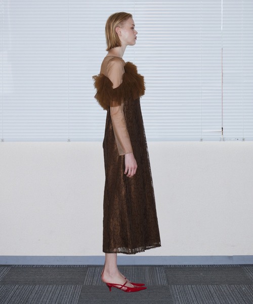 ANDRESD（アンドレスド）の「チュールスパークルドレス / TULLE SPARKLE DRESS（ドレス・レディース・ブラウン/イエロー/ライトグレー・L/M/S）」の17枚目の写真