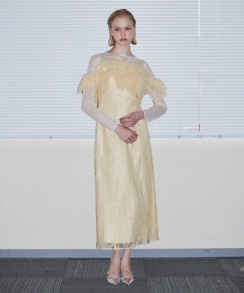 ANDRESD（アンドレスド）の「チュールスパークルドレス / TULLE SPARKLE DRESS（ドレス・レディース・ブラウン/イエロー/ライトグレー・L/M/S）」の18枚目の写真