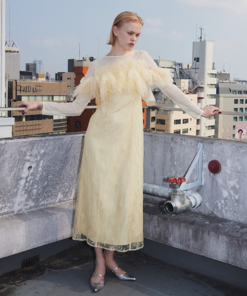 ANDRESD（アンドレスド）の「チュールスパークルドレス / TULLE SPARKLE DRESS（ドレス・レディース・ブラウン/イエロー/ライトグレー・L/M/S）」の22枚目の写真