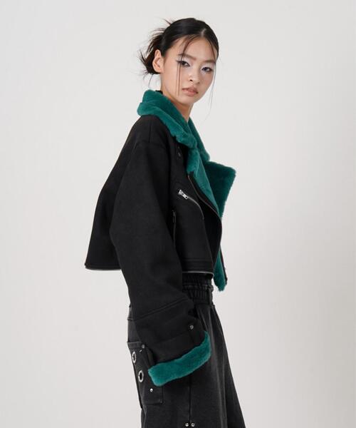 ROYAL FLASH(ロイヤルフラッシュ)の「MITSUKI/ミツキ/2WAY FAUX SHEARLING JACKET(その他アウター・レディース・ブラック/ブラウン・F)」の21枚目の写真