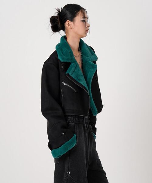 ROYAL FLASH(ロイヤルフラッシュ)の「MITSUKI/ミツキ/2WAY FAUX SHEARLING JACKET(その他アウター・レディース・ブラック/ブラウン・F)」の22枚目の写真