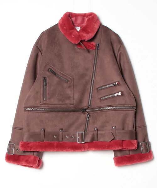 ROYAL FLASH(ロイヤルフラッシュ)の「MITSUKI/ミツキ/2WAY FAUX SHEARLING JACKET(その他アウター・レディース・ブラック/ブラウン・F)」の12枚目の写真