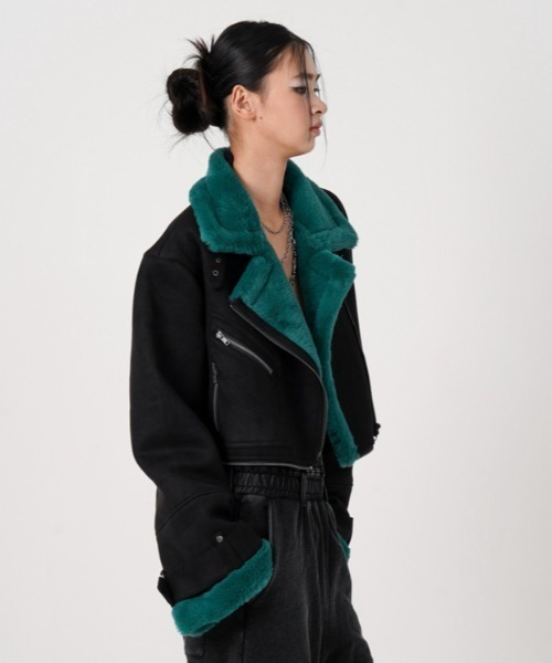 ROYAL FLASH(ロイヤルフラッシュ)の「MITSUKI/ミツキ/2WAY FAUX SHEARLING JACKET(その他アウター・レディース・ブラック/ブラウン・F)」の15枚目の写真