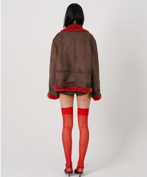 ROYAL FLASH(ロイヤルフラッシュ)の「MITSUKI/ミツキ/2WAY FAUX SHEARLING JACKET(その他アウター・レディース・ブラック/ブラウン・F)」の10枚目の写真