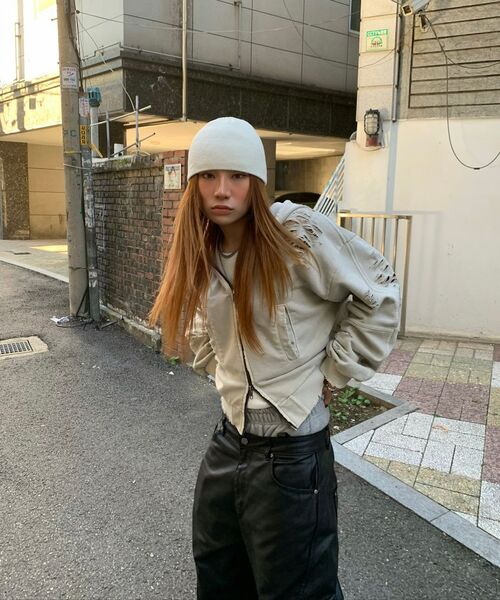 ROARINGRAD（ロアリングラド）の「W.ダメージ クロップドフーディ ジップアップ サンド（パーカー・レディース・その他・MEDIUM/LARGE）」の10枚目の写真