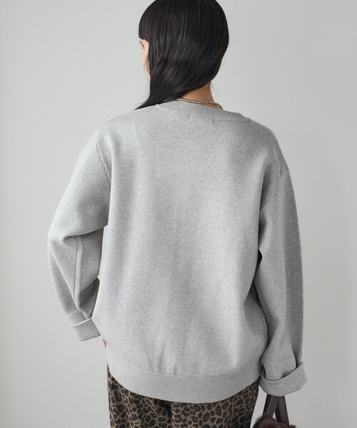 FREAK'S STORE(フリークスストア)の「<マシーンウォッシャブル> スウェットライクニットカーディガン(カーディガン/ボレロ・レディース・ネイビー/モカ/チャコール/ライトグレー・フリ-)」の12枚目の写真