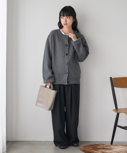 FREAK'S STORE(フリークスストア)の「<マシーンウォッシャブル> スウェットライクニットカーディガン(カーディガン/ボレロ・レディース・ネイビー/モカ/チャコール/ライトグレー・フリ-)」の22枚目の写真