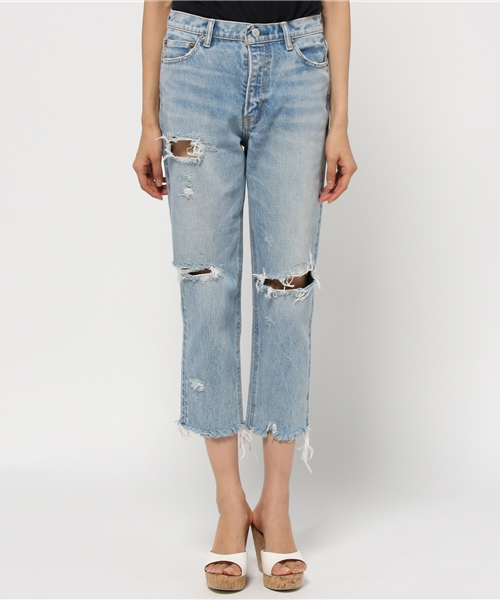 SLY（スライ）の「CLIFF JW CRASH CROP PT-C（デニムパンツ・レディース・ライトブルー・23inch/25inch/24inch/26inch/27inch）」の2枚目の写真
