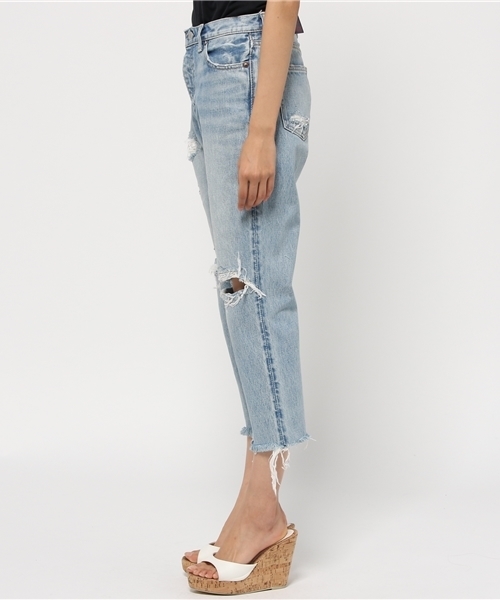 SLY（スライ）の「CLIFF JW CRASH CROP PT-C（デニムパンツ・レディース・ライトブルー・23inch/25inch/24inch/26inch/27inch）」の3枚目の写真