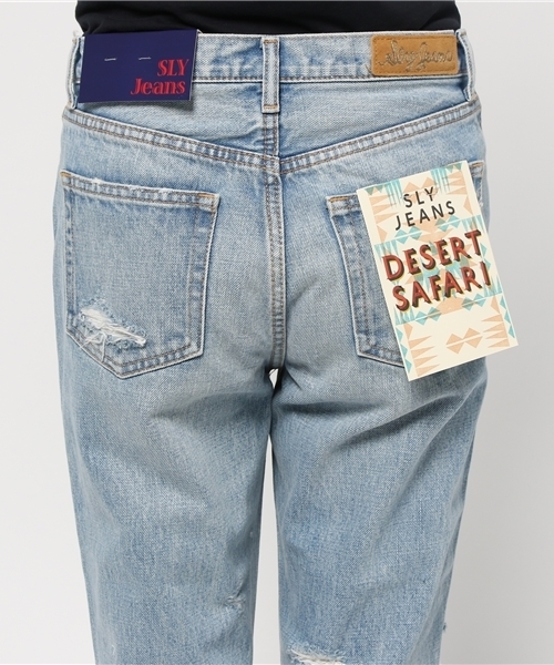 SLY（スライ）の「CLIFF JW CRASH CROP PT-C（デニムパンツ・レディース・ライトブルー・23inch/25inch/24inch/26inch/27inch）」の6枚目の写真