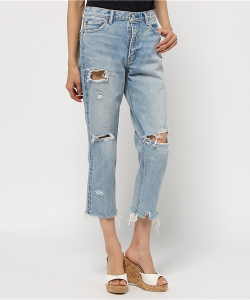 SLY（スライ）の「CLIFF JW CRASH CROP PT-C（デニムパンツ・レディース・ライトブルー・23inch/25inch/24inch/26inch/27inch）」の11枚目の写真