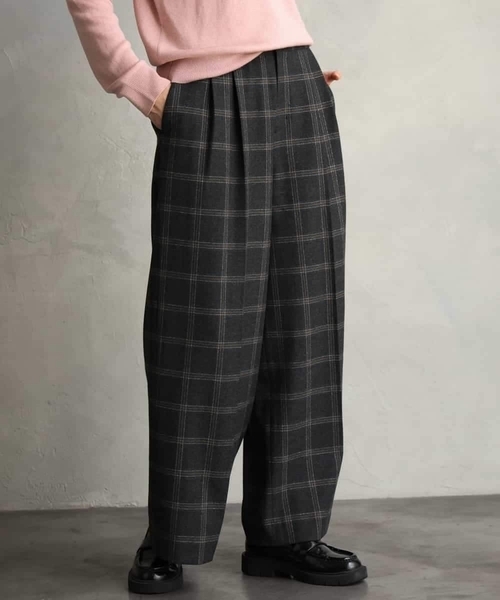 MICHEL KLEIN（ミッシェル・クラン）の「ラメチェックワイドパンツ（その他パンツ・レディース・チャコールグレー・38）」の20枚目の写真