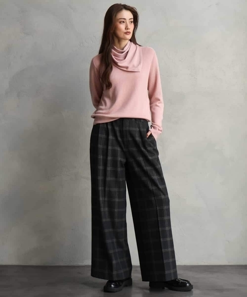 MICHEL KLEIN（ミッシェル・クラン）の「ラメチェックワイドパンツ（その他パンツ・レディース・チャコールグレー・38）」の19枚目の写真