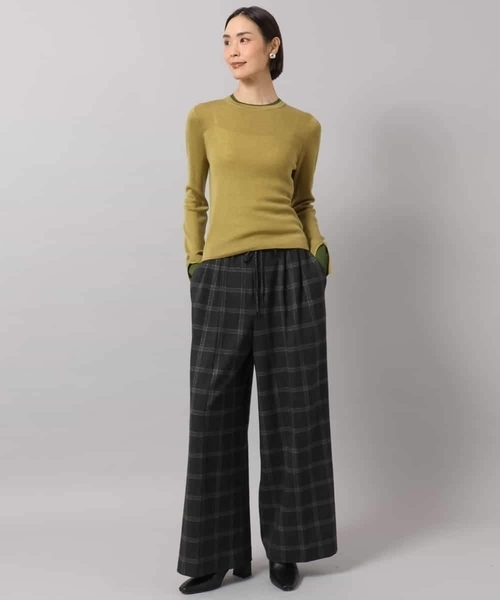 MICHEL KLEIN（ミッシェル・クラン）の「ラメチェックワイドパンツ（その他パンツ・レディース・チャコールグレー・38）」の14枚目の写真