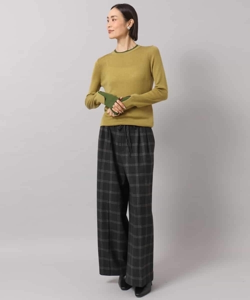 MICHEL KLEIN（ミッシェル・クラン）の「ラメチェックワイドパンツ（その他パンツ・レディース・チャコールグレー・38）」の12枚目の写真