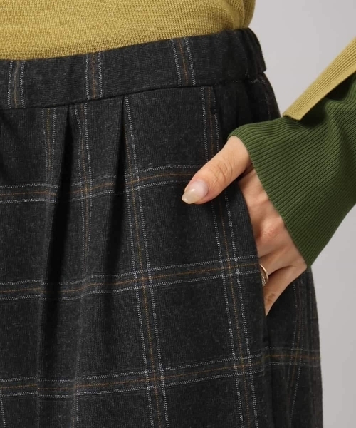 MICHEL KLEIN（ミッシェル・クラン）の「ラメチェックワイドパンツ（その他パンツ・レディース・チャコールグレー・38）」の5枚目の写真