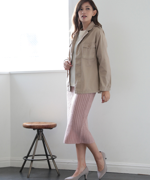 Denime(ドゥニーム)の「MILITARY JKT/ミリタリージャケット(ミリタリージャケット・レディース・カーキ/ブラック/ベージュ・X-SMALL/SMALL)」の19枚目の写真