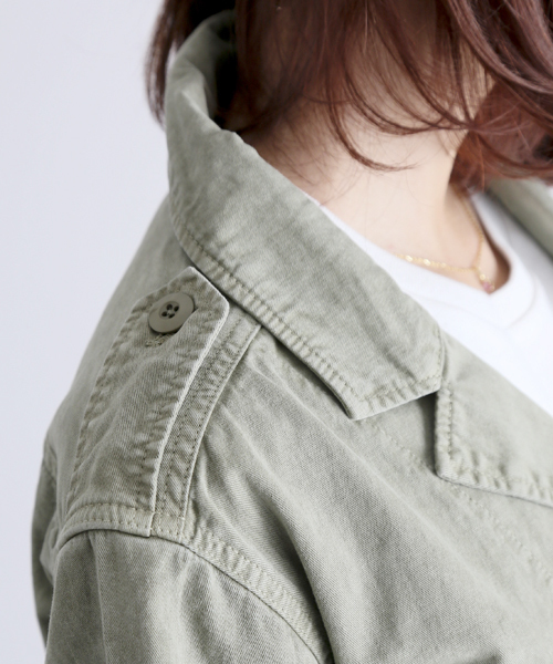 Denime(ドゥニーム)の「MILITARY JKT/ミリタリージャケット(ミリタリージャケット・レディース・カーキ/ブラック/ベージュ・X-SMALL/SMALL)」の7枚目の写真
