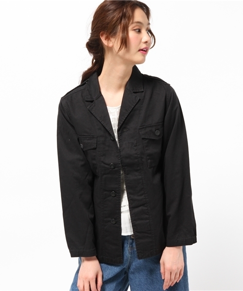 Denime(ドゥニーム)の「MILITARY JKT/ミリタリージャケット(ミリタリージャケット・レディース・カーキ/ブラック/ベージュ・X-SMALL/SMALL)」の21枚目の写真